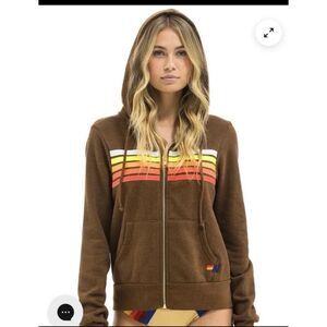 🔥 Aviator Nation Stripe Zip Hoodie – XS- NWOT